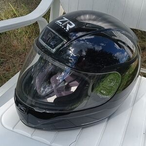 Black Full Face Motorcycle Helmet with Clear Visor Black Size XL